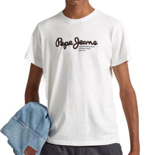 T-shirt Blanc Homme Pepe jeans Wido pas cher