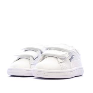 Baskets Blanches Fille Puma Smash 3.0 Holo vue 0