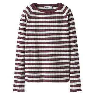 T-Shirt Bordeaux/Blanc Fille Name i Tala vue 0