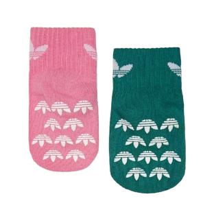 X2 Paires de Chaussettes Rose/Vert Adidas Ant Slip Sock vue 0