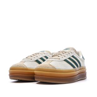 Baskets Beige/Vert Femme Adidas Gazelle Bold vue 6