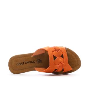 Claquettes Orange Femme Chattawak Pace vue 4
