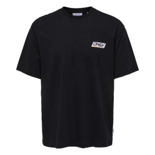 T-shirt Noir Homme Only & Sons print Logo Rlx vue 0