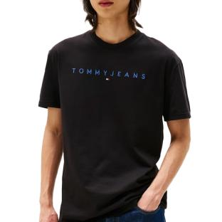 T-Shirt Noir Homme Tommy Hilfiger Reg Linear pas cher