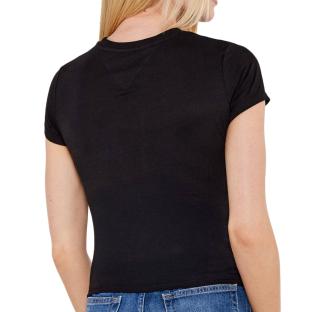 T-Shirt Noir Femme Tommy Hilfiger Slim vue 2