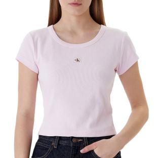 T-Shirt Rose Poudré Femme Calvin Klein Label 2x2 vue 0