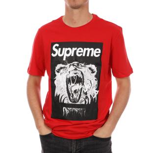 T-shirt Rouge Homme Supreme Grip Lion pas cher