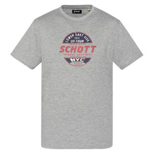 T-shirt Gris Homme Schott TSUSTOUR vue 0