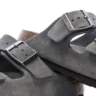 Sandales Grises Mixte Birkenstock Arizona Suede Leather Narrow vue 0