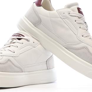 Teddy Smith Men's White/Bordeaux Sneakers 120004 Photo of the Espace des Marques %store% store - view of %key%