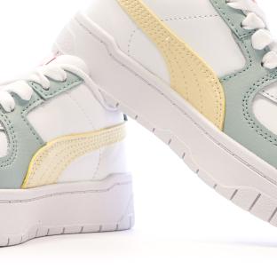 Baskets Blanches/Vert/Jaune Fille Puma Cali Dream Pastel vue 7