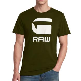 T-Shirt Vert Homme G-Star RAW Logo vue 0
