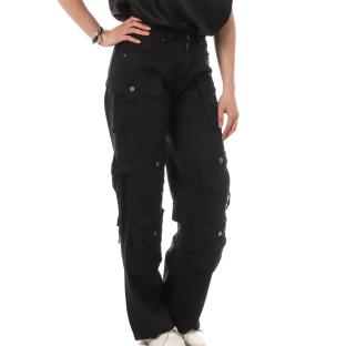 Pantalon Cargo Toile Noir Femme Monday Premium 3172 pas cher