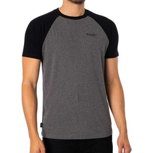T-shirt Gris/Noir Homme Superdry Essential Logo Baseball pas cher