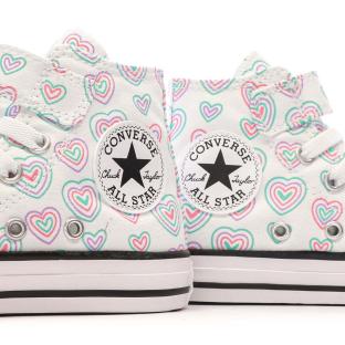 Baskets Blanches à cœurs Fille Converse All Star Hearts Easy-on vue 7