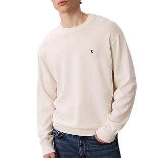 Sweat Beige Homme Calvin Klein Jeans Eu Ls Cotton Relaxed vue 0