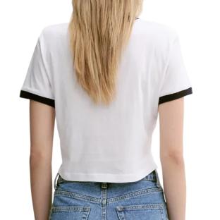 T-Shirt Blanc Femme Calvin Klein Jeans Drapey Jersey vue 2
