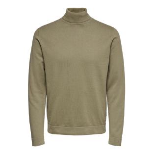 Pull Col roulé Taupe Homme Only & Sons Reg 12 pas cher