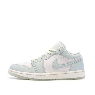 Baskets Bleu Clair/Écru Homme Nike Air Jordan 1 Low pas cher