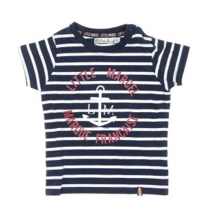 T-shirt Blanc/Marine Garçon Little Marcel LMEV0020 vue 3
