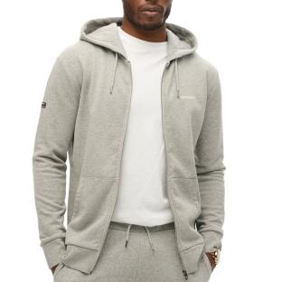 Sweat Zippé Gris Homme Superdry Plain Hood pas cher