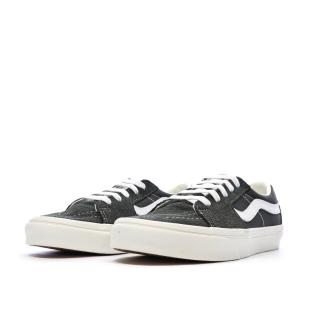 Baskets Gris/Blanc Femme Vans Sk8-low Canva vue 6