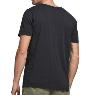 T-shirt Noir Homme Jack & Jones Split Neck vue 2