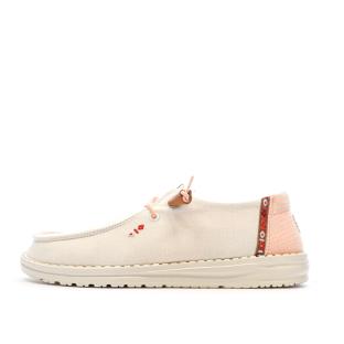 Chaussures Blanche/Orange Femme Hey Dude Wendy Stretch pas cher