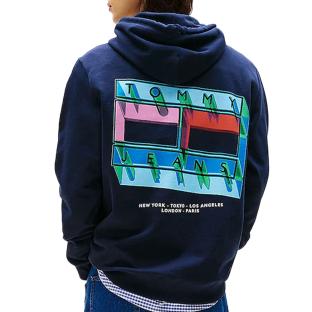 Sweat Marine Homme Tommy Hilfiger Tjm Flag vue 0