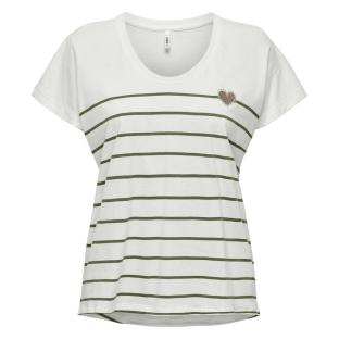 Camiseta Only Emily, Blanco/Verde, Mujer ver 0