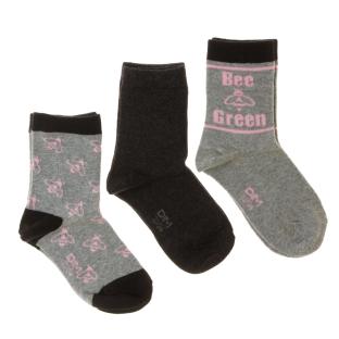 3x Paires de Chaussettes Grises Fille Dim Fantaisie pas cher