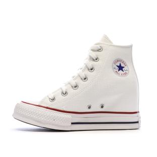 Baskets Compensées Blanc Femme Converse Chuck Taylor All Star Wedge pas cher