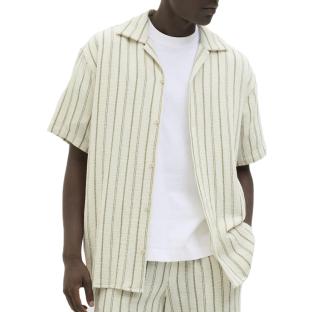 Chemise Rayure Écru/Kaki Homme Jack & Jones Stripe Resort pas cher