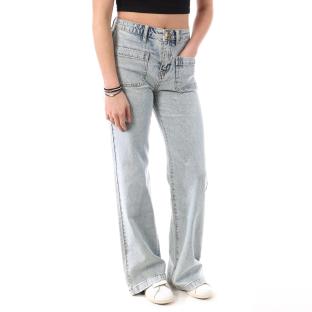 Jean Droit Bleu Clair Femme Monday Premium BEH pas cher