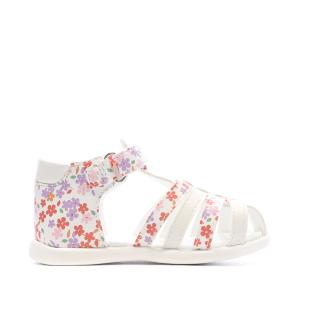 Sandales Blanc/Rose Fille Lulu Castagnette Lorya vue 0