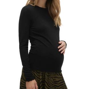 T-shirt Manches Longues Noir Femme Vero Moda Maternity Meliana pas cher