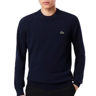Pull Marine Homme Lacoste Organic Cotton Crew1 pas cher