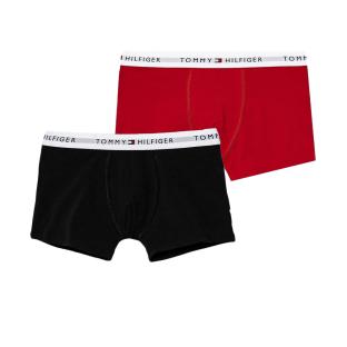 2x Boxers Rouge/Noir Garçon Tommy Hilfiger UB0UB00548 pas cher