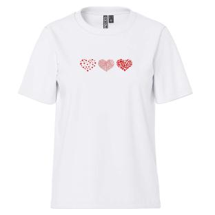 T-Shirt Blanc/Rouge Femme Pieces Pcoda vue 0