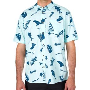 Chemisette Manches Courtes Bleu Homme Salty Crew Twisted Tides pas cher