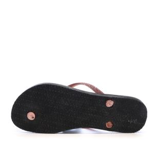 Tongs Noir/Rose Havaianas Slim Animal Infradito vue 0