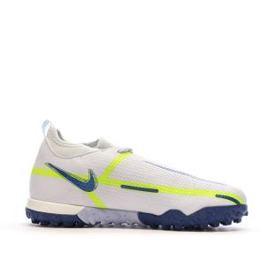 Chaussures de Foot Blanc/Bleu/Jaune Junior Nike Phantom GT2 Academy vue 2