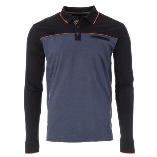 Polo Manches Longues Bleu Homme RMS26 91234 pas cher