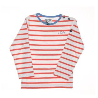 T-shirt Marinière Blanc/Corail Enfant EOM Eloris pas cher
