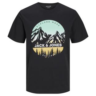 T-Shirt Noir Homme Jack & Jone Crew Neck pas cher