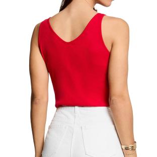 Débardeur cintré col v rouge femme Morgan Bijoux vue 0