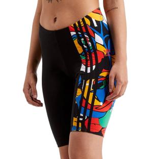 Short Noir/Jaune/Bleu Femme Adidas Cycling vue 0