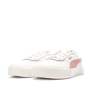 Baskets Blanches/Roses Femme Puma Carina 395017 vue 6