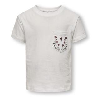 T-Shirt Blanc Fille Kids Only Kmgpolli vue 0