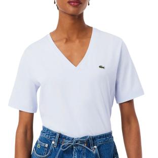 T-Shirt Bleu Femme Lacoste Relaxed vue 0